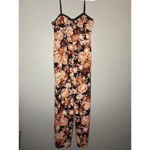 B.O.G Collective Floral Spaghetti Strap Jumpsuit Size Large